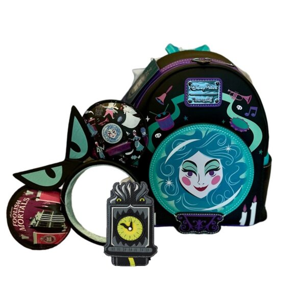 Loungefly Handbags - 3 Pc Set Disney Loungefly Haunted Mansion Leota Backpack, Wallet & Ears headband